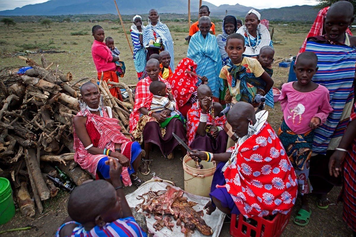 The Masai people in uniform