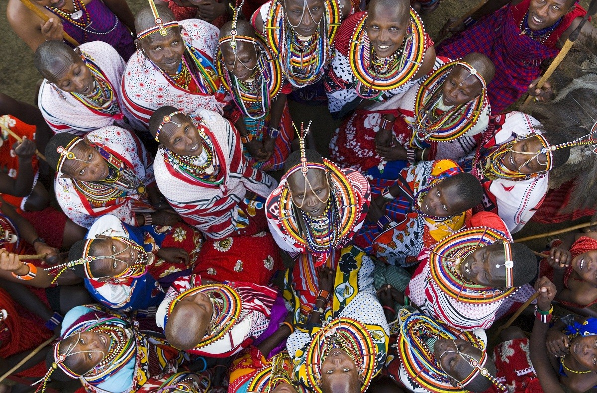 The Masai people in uniform